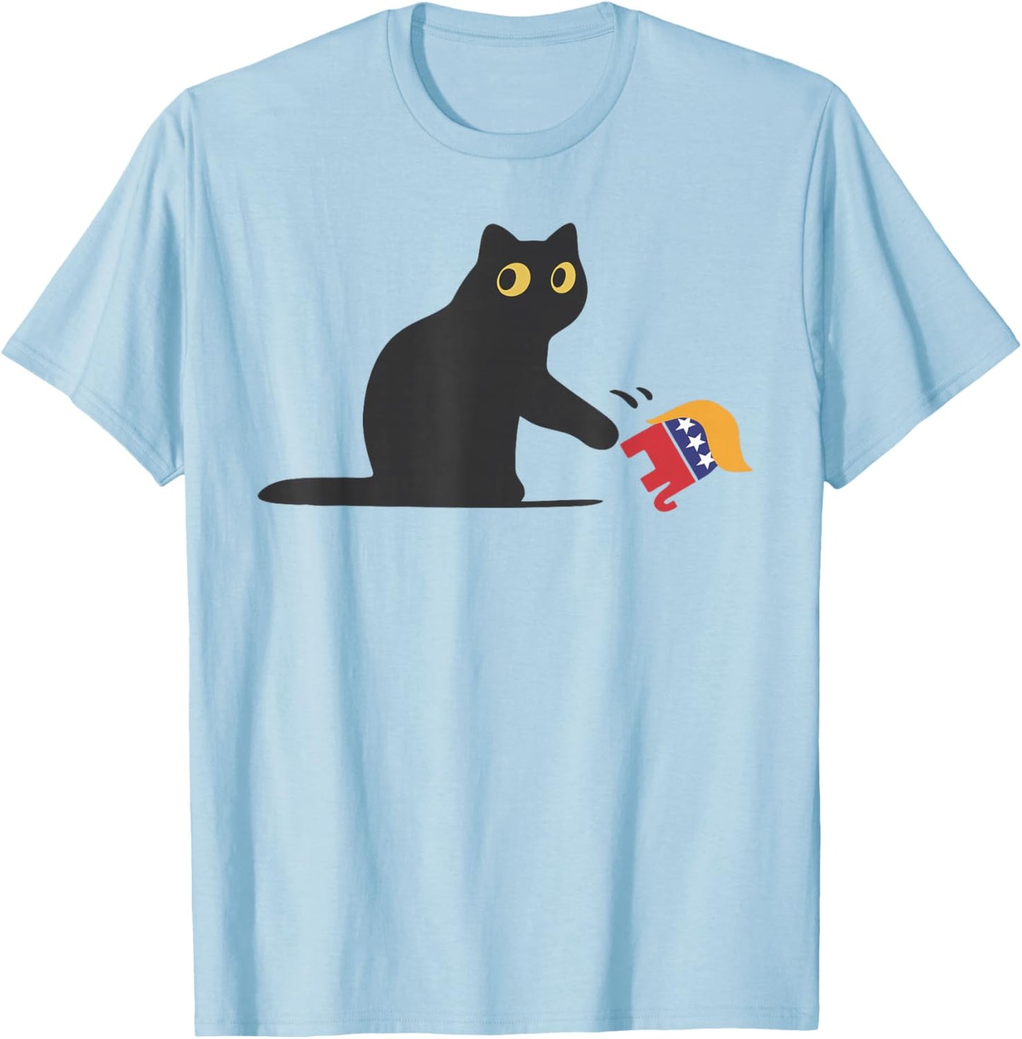 Cat Ladies for Kamala Harris Donald Trump 2024 Sarcastic T-Shirt - T-Shirt | Light Blue