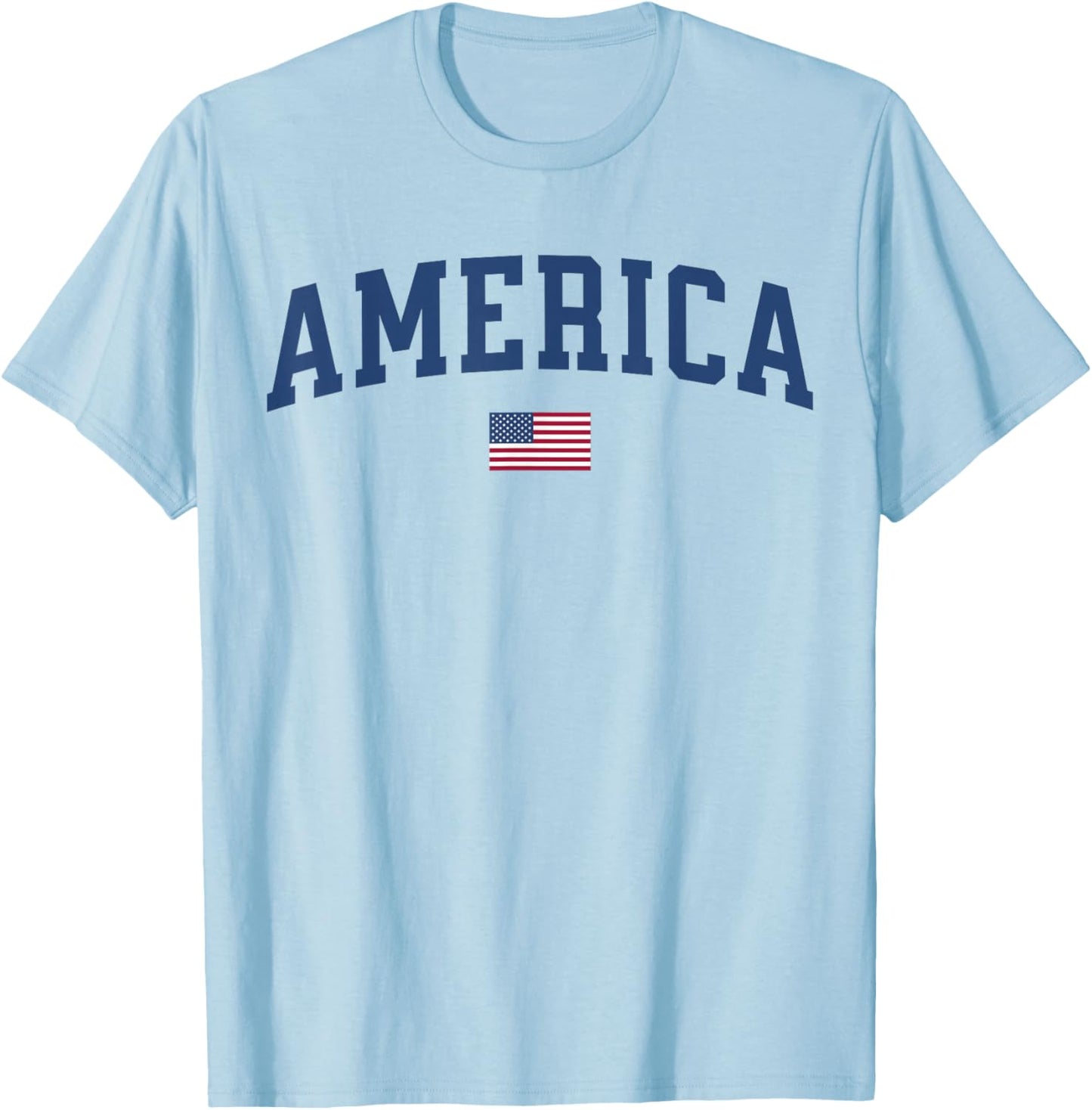 America USA Women Men Kids American Flag July 4th Patriotic T-Shirt - T-Shirt | Light Blue