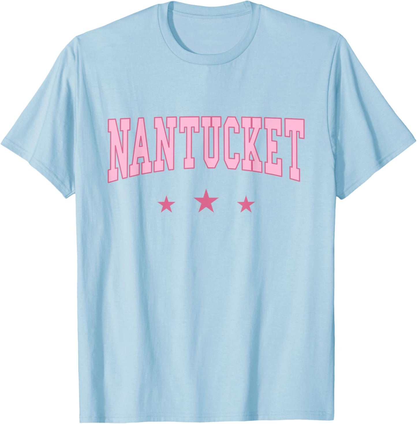 Nantucket Preppy Varsity - Massachusetts - Classic T-Shirt - T-Shirt | Light Blue