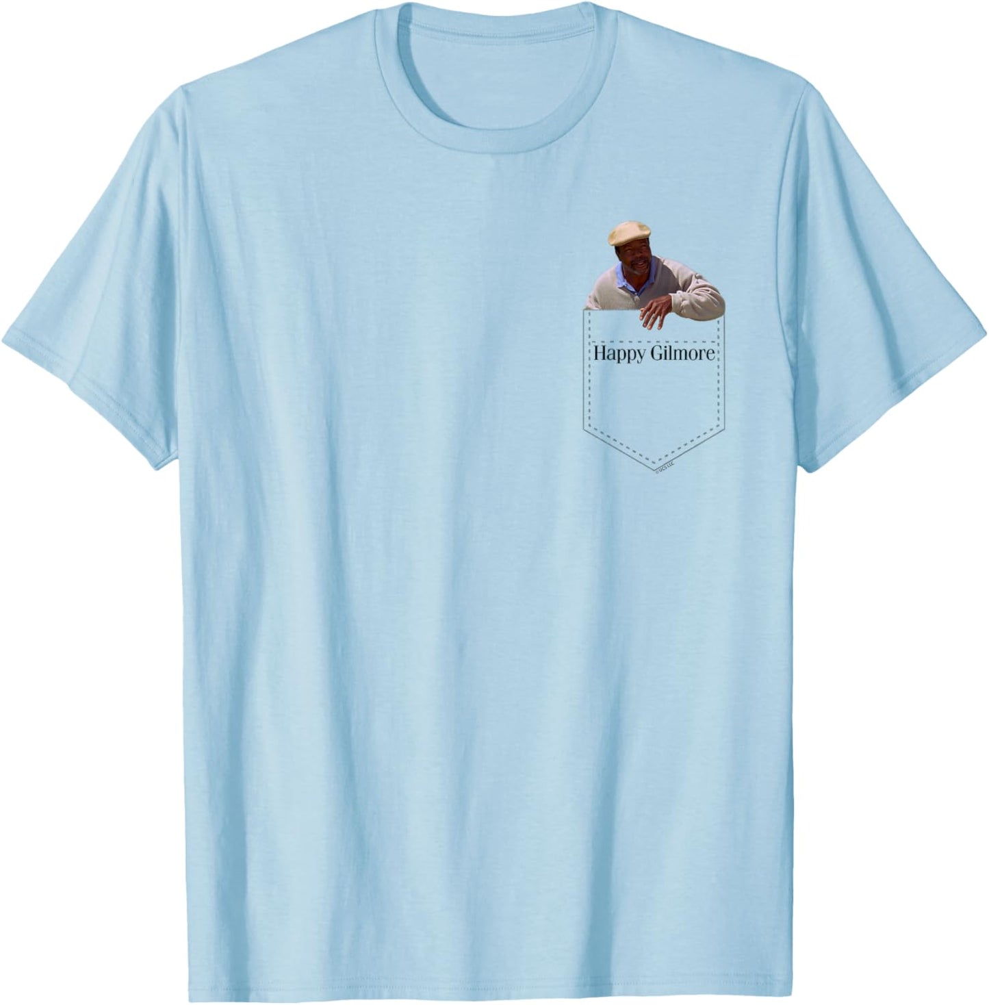 Happy Gilmore Chubbs Golf Pocket Hit T-Shirt - T-Shirt | Light Blue