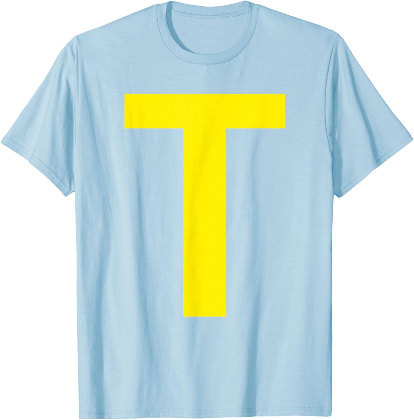 Letter T Funny Chipmunk Group Halloween Thanksgiving Costume T-Shirt - T-Shirt | Light Blue