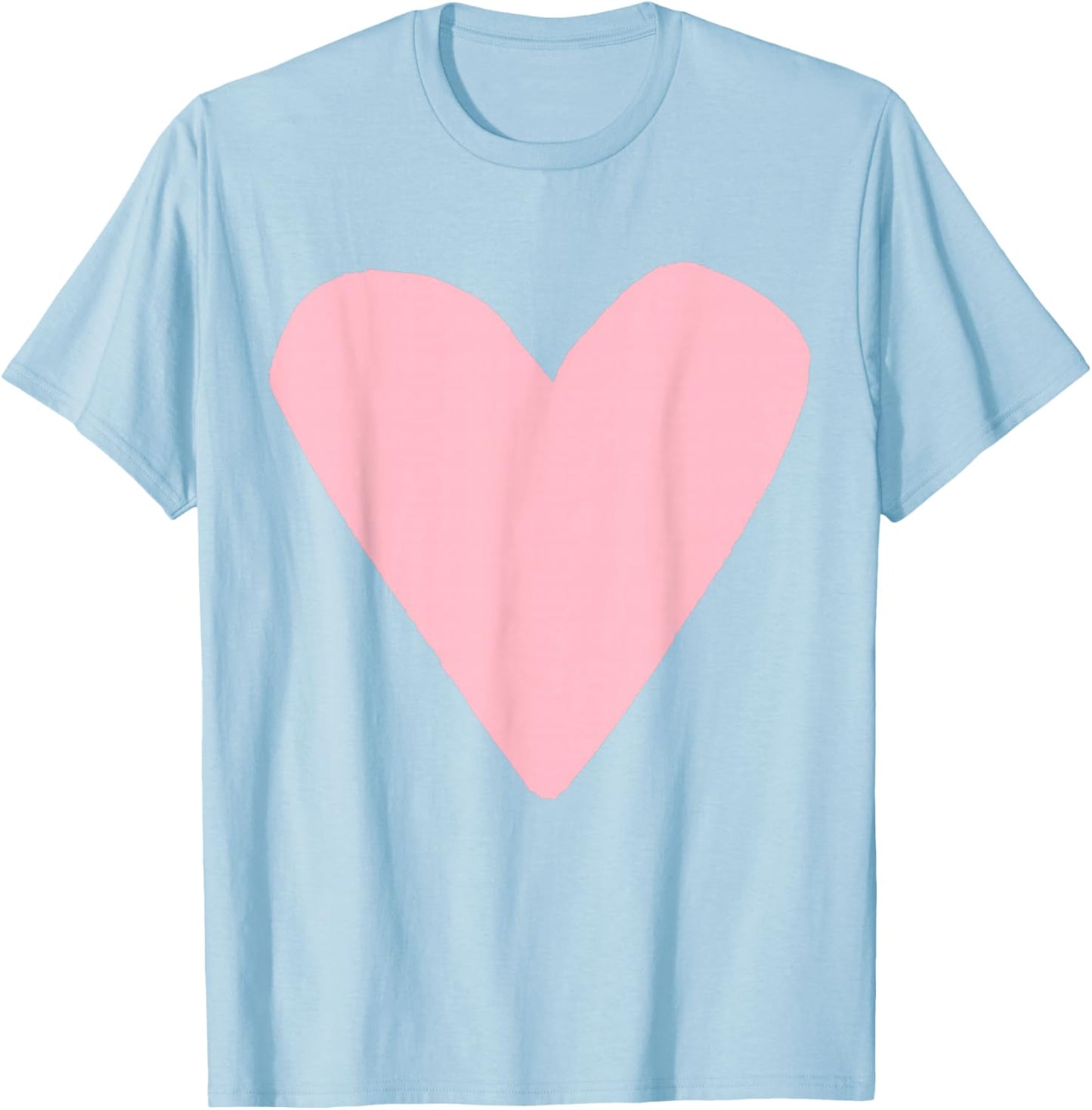 Light Pink Heart Light Blue T-Shirt - T-Shirt | Light Blue