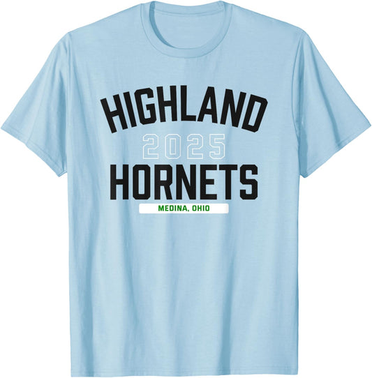 Highland Hornets Medina, Ohio 2025 T-Shirt - T-Shirt | Light Blue