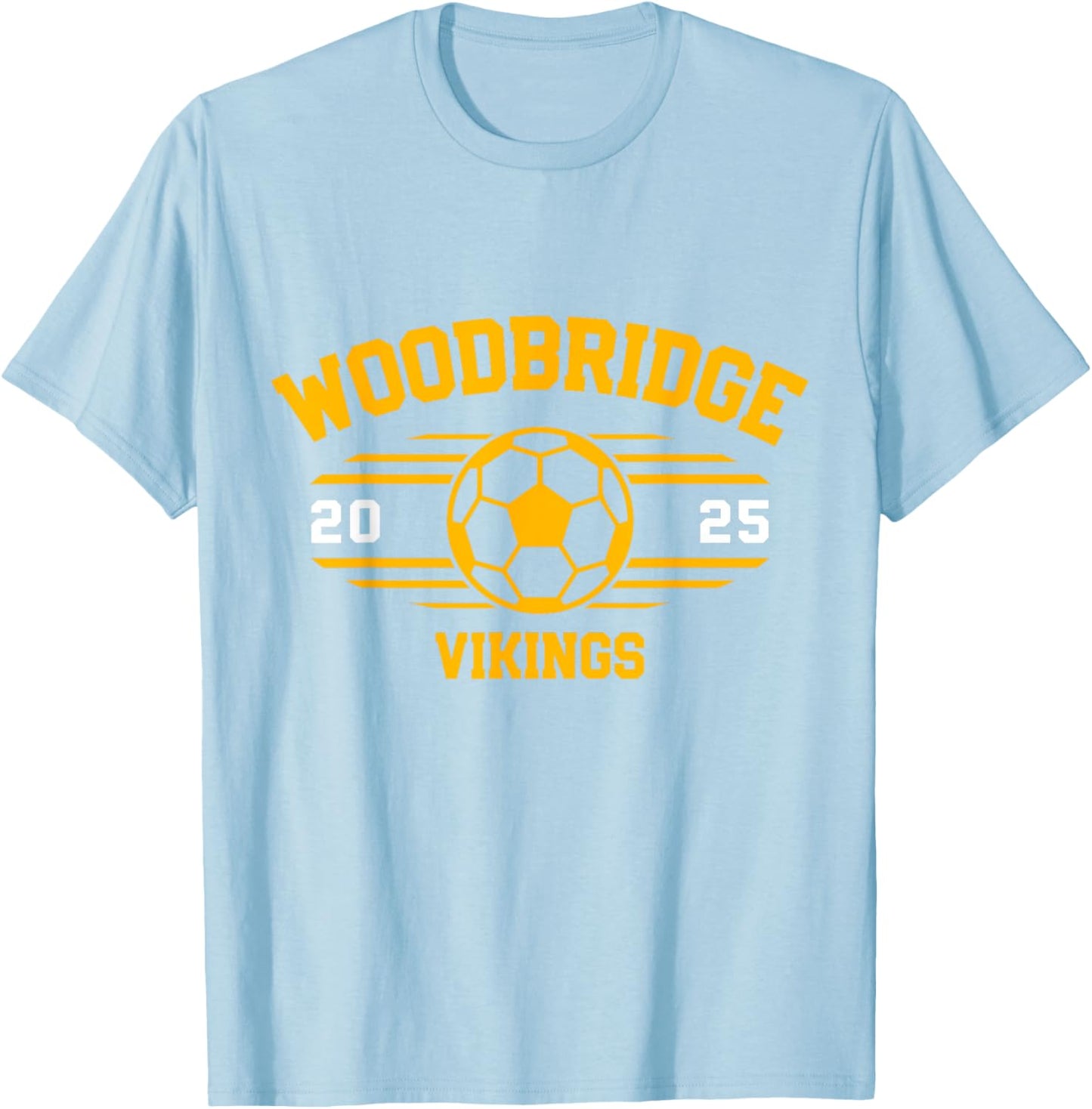 Woodbridge Vikings Soccer Ball 2025 T-Shirt - T-Shirt | Light Blue