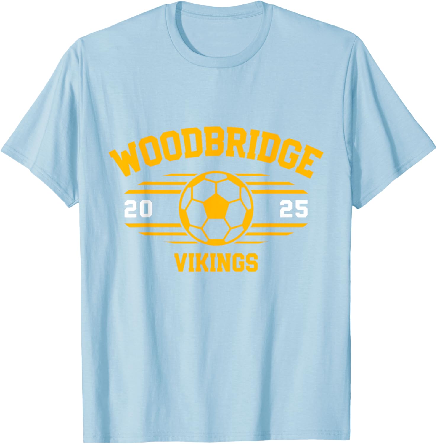 Woodbridge Vikings Soccer Ball 2025 T-Shirt - T-Shirt | Light Blue