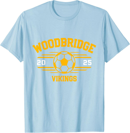 Woodbridge Vikings Soccer Ball 2025 T-Shirt - T-Shirt | Light Blue