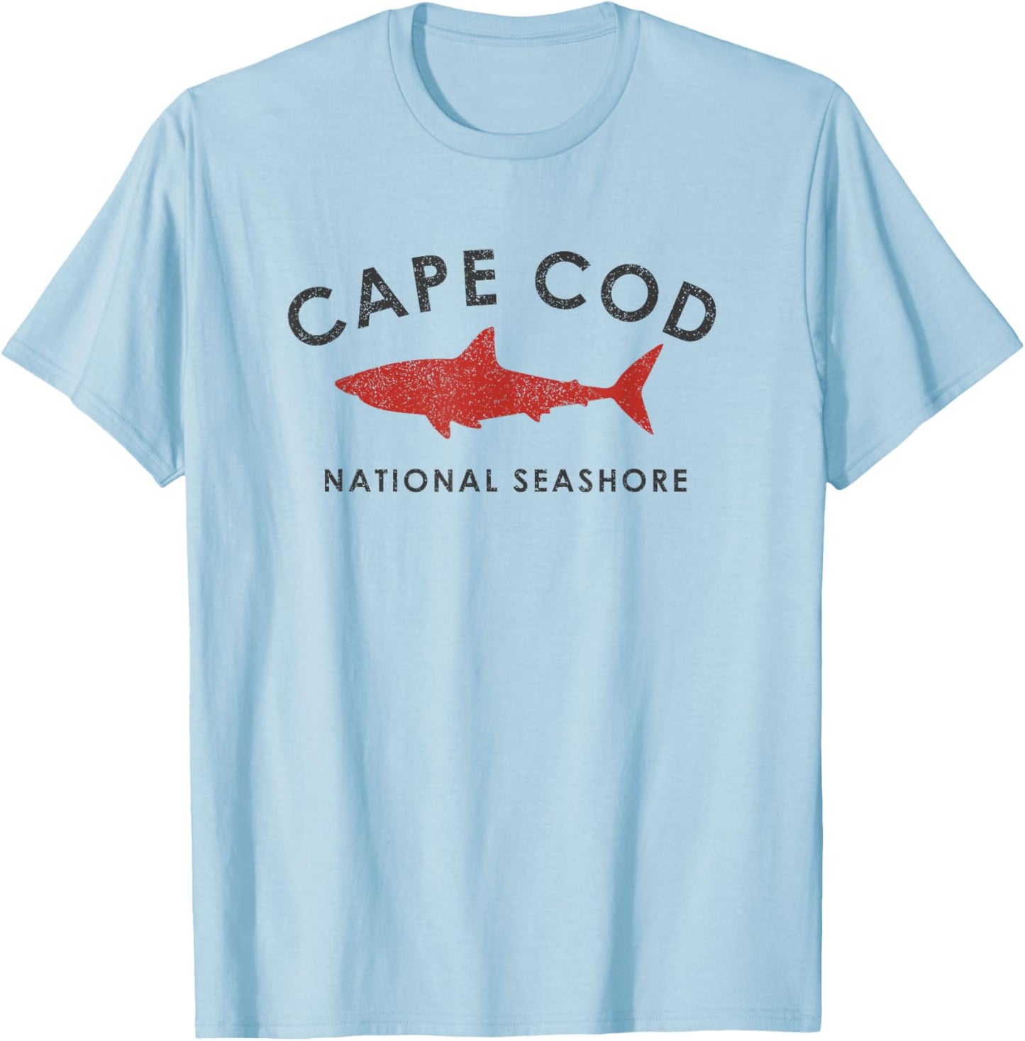 Vintage Cape Cod Shark Retro Throwback Boys Girls Souvenir T-Shirt - T-Shirt | Light Blue