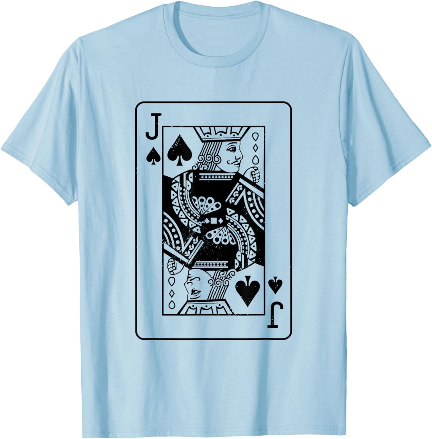 Jack of the Spades Costume Apparel Halloween Deck of Cards T-Shirt - T-Shirt | Light Blue