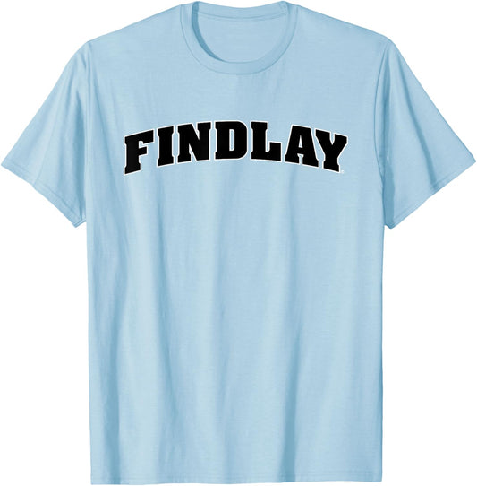University of Findlay Oilers Block Text Logo T-Shirt - T-Shirt | Light Blue