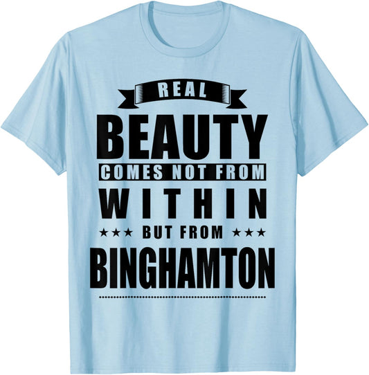 Binghamton - Funny Personalized City Gift T-Shirt - T-Shirt | Light Blue