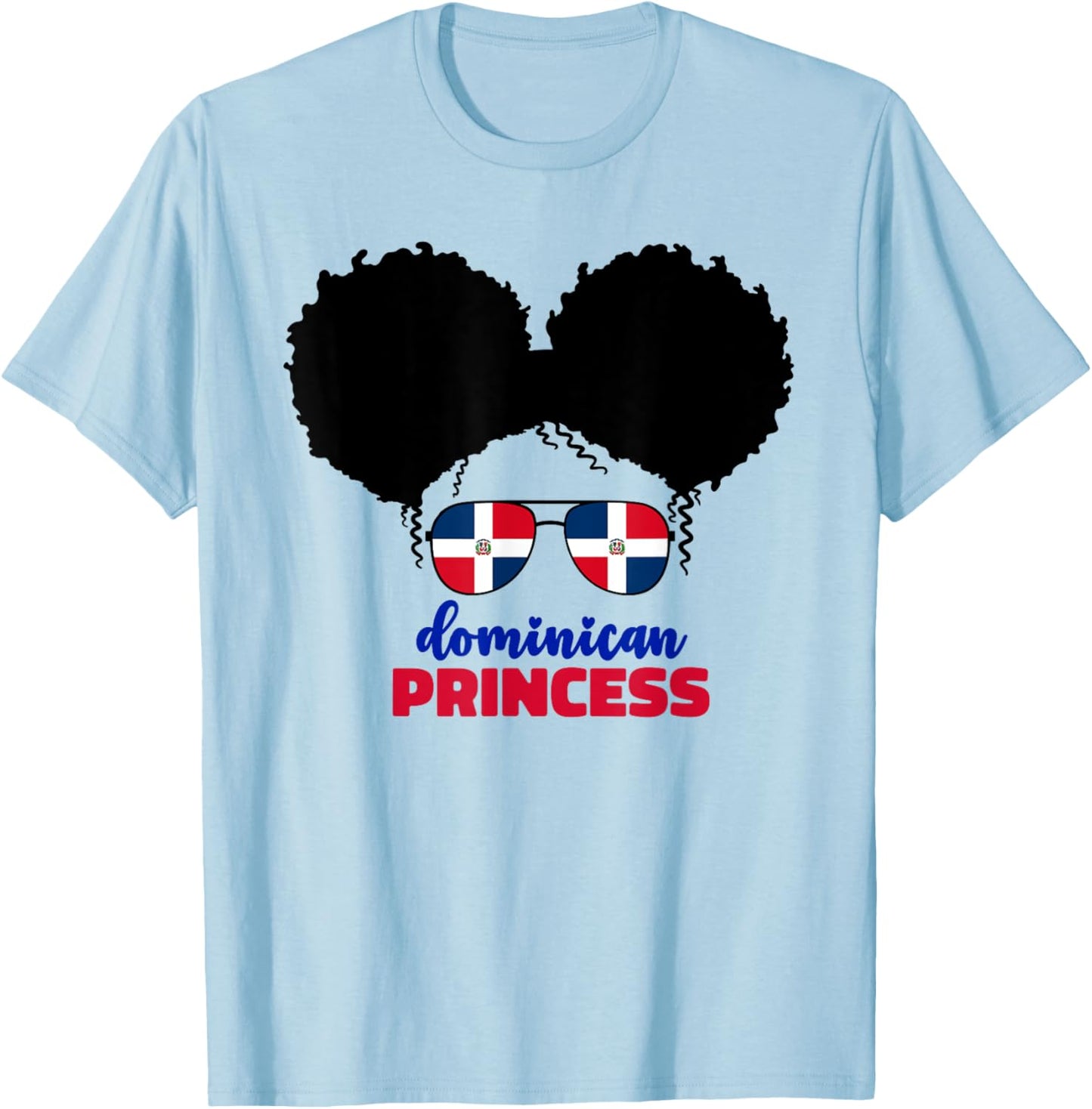 Dominican Princess Girl Baby Kids Republic Dominicana Flag T-Shirt - T-Shirt | Light Blue