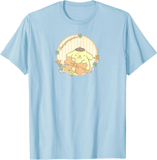 SANRIO Pompompurin Lucky Clover T-Shirt - T-Shirt | Light Blue