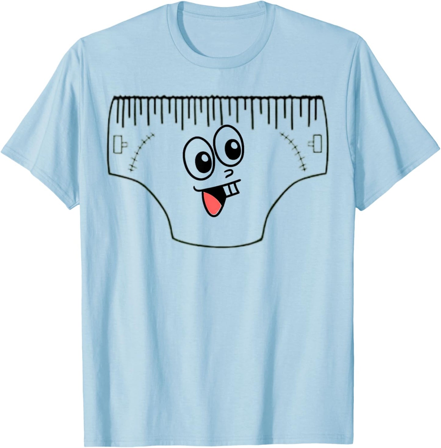 Funny Creepy Pair Of Underwear Face Costume T-Shirt - T-Shirt | Light Blue