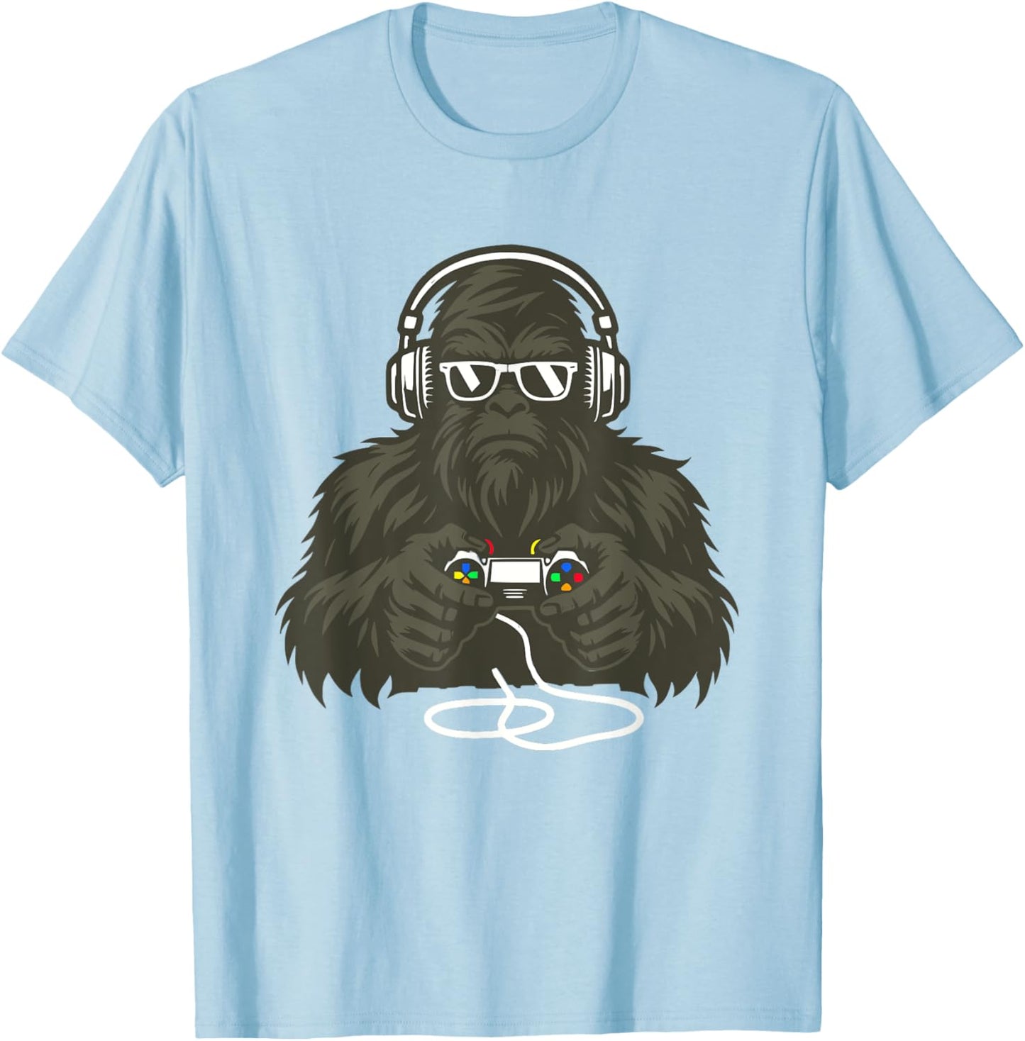 Sasquatch Bigfoot Video Gamer Retro Gaming Men Boys Teens T-Shirt - T-Shirt | Light Blue