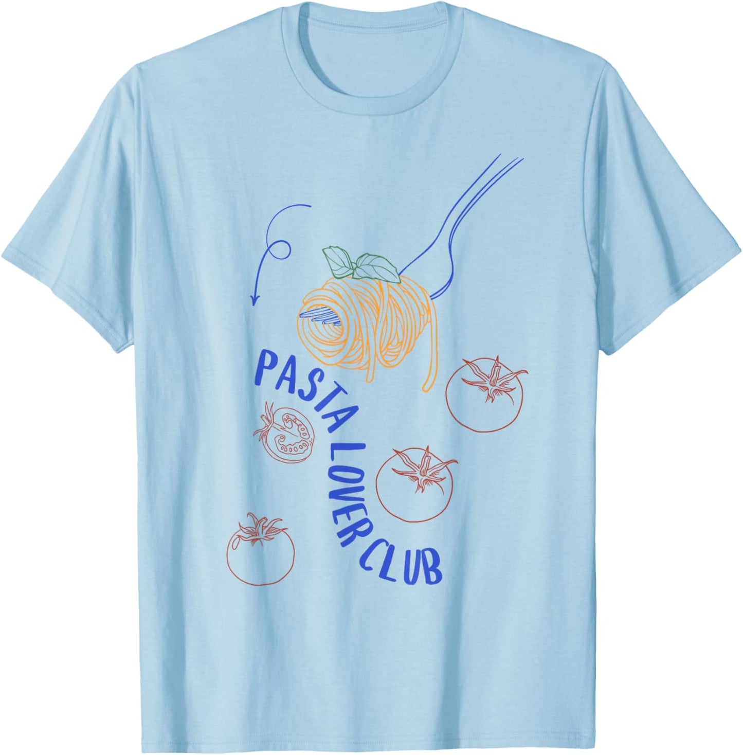 Pasta Lover Club Funny Noodles Italian Spaghetti Pasta T-Shirt - T-Shirt | Light Blue