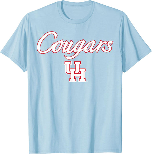 University of Houston | Houston Blue Collection Script Logo T-Shirt - T-Shirt | Light Blue