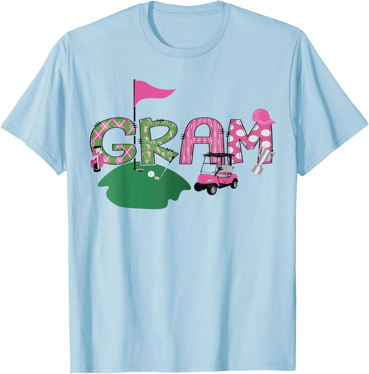 Golf Gram Hole In One Golf 1St Birthday Party T-Shirt - T-Shirt | Light Blue