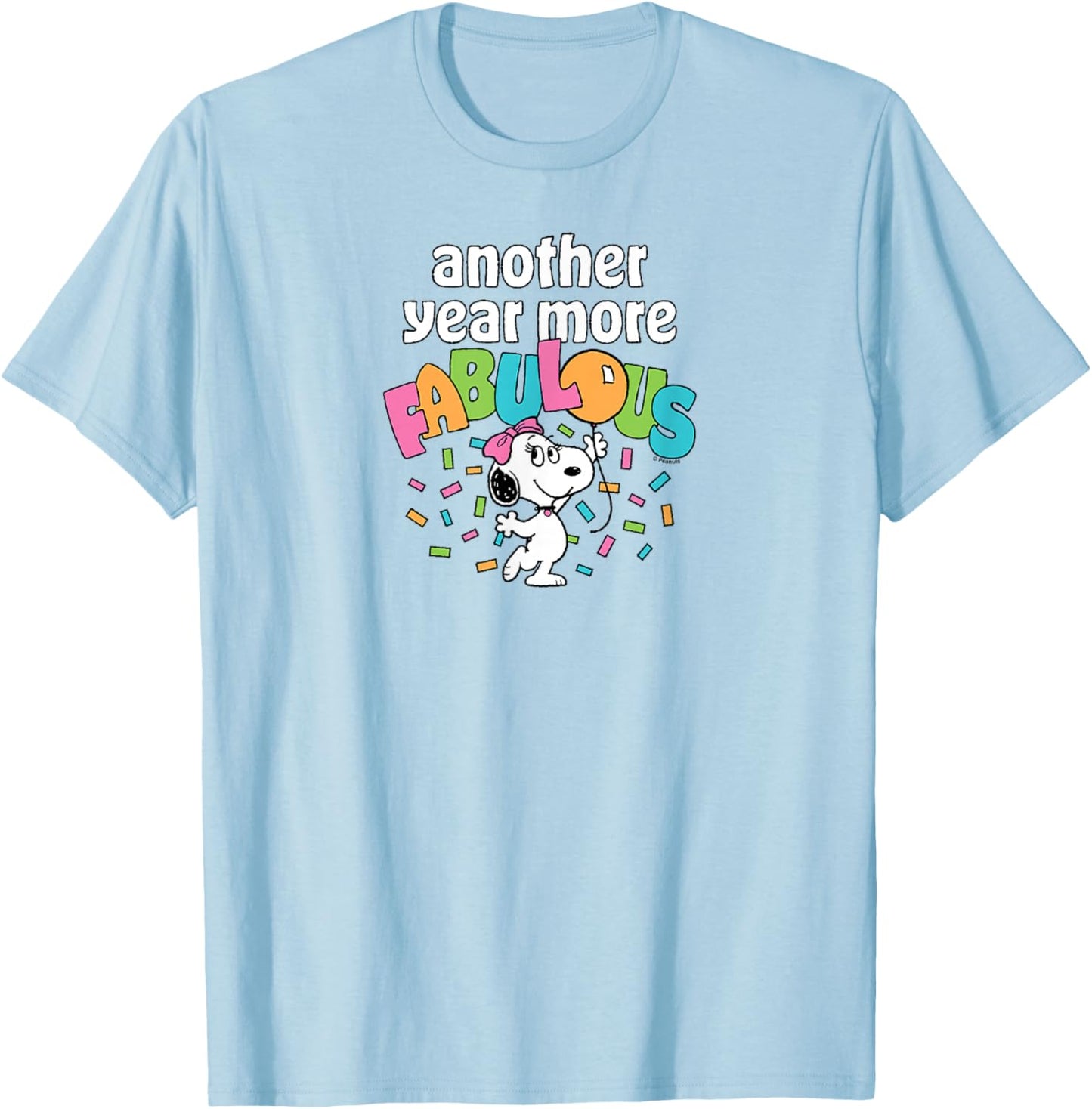 Peanuts - Belle Birthday Another Year More Fabulous T-Shirt - T-Shirt | Light Blue