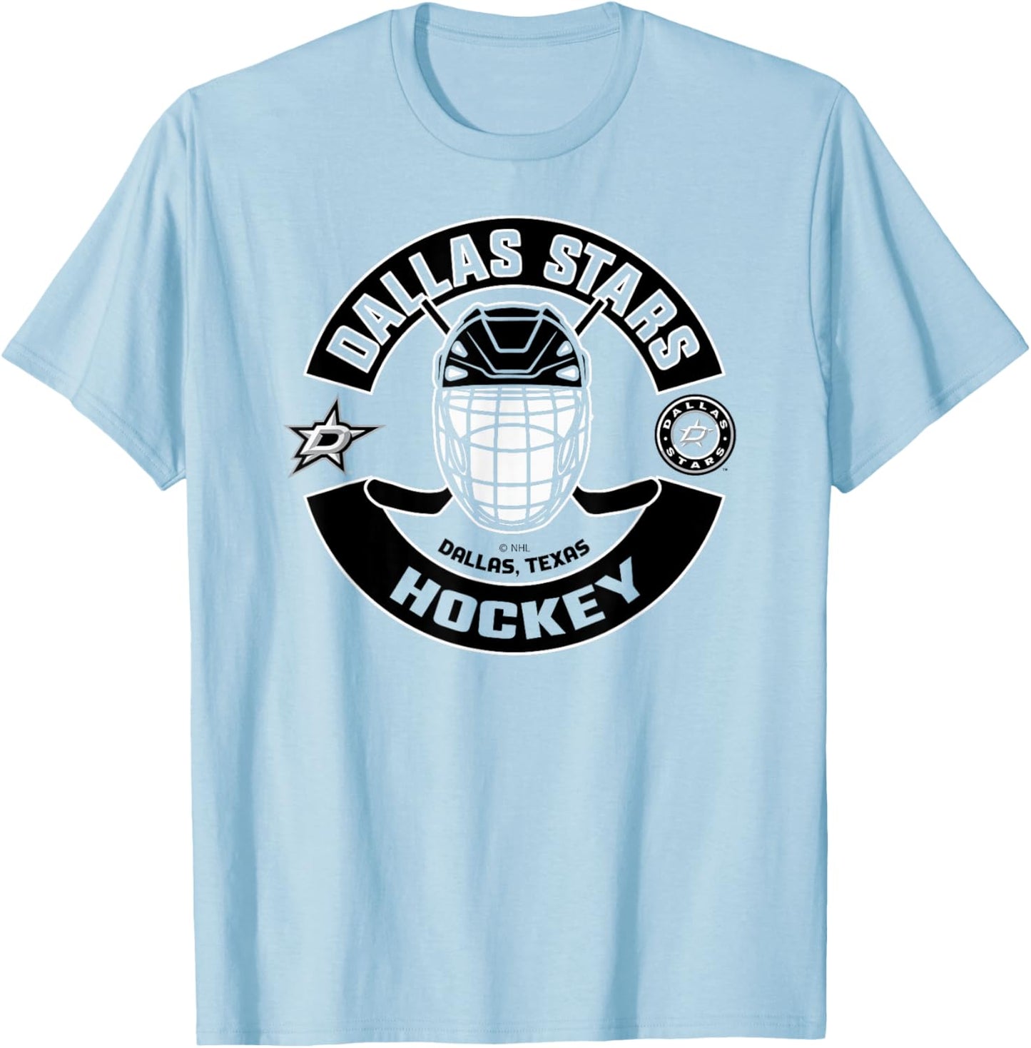 Dallas Stars Mask Green Officially Licensed T-Shirt - T-Shirt | Light Blue