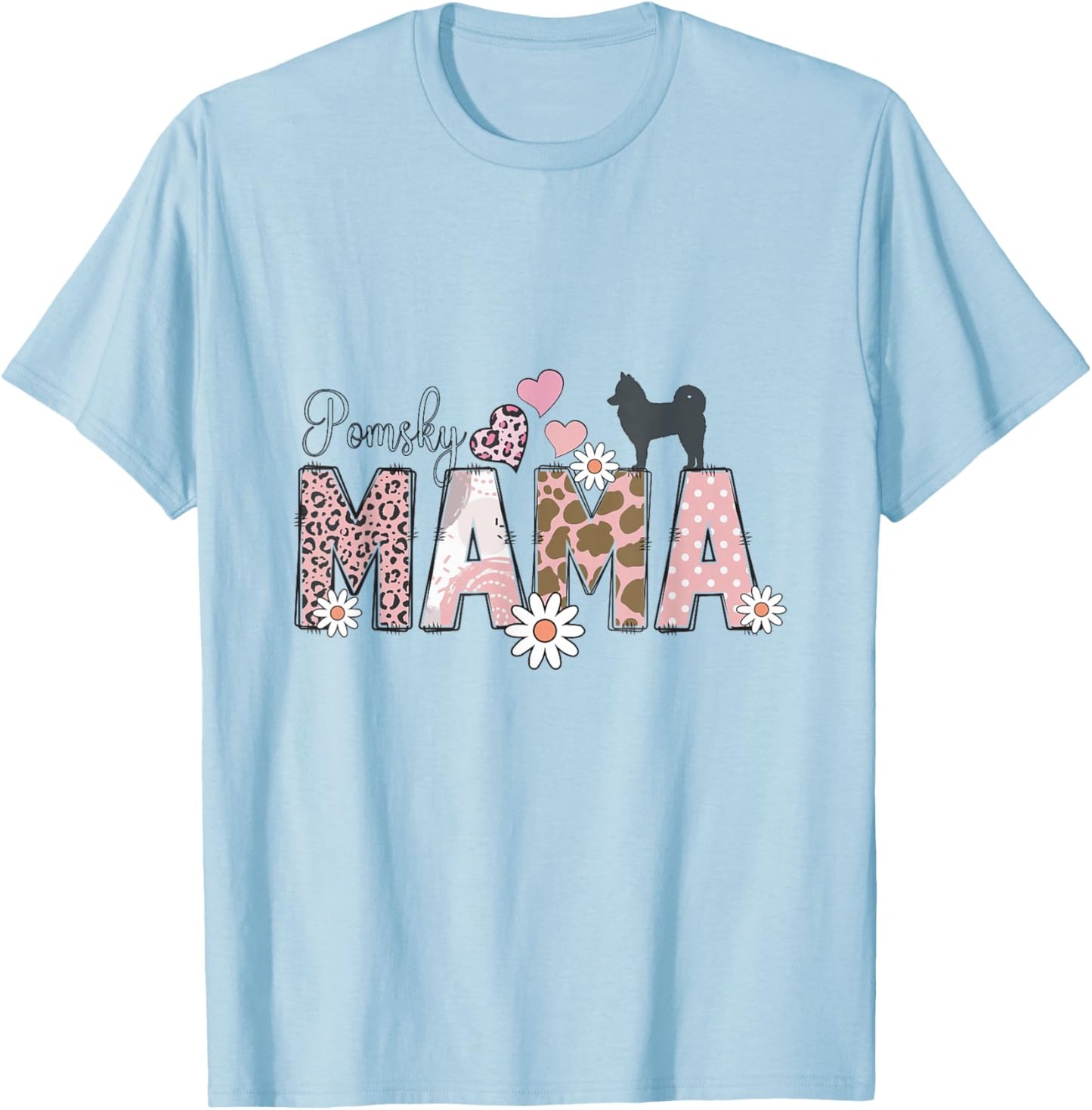 Pomsky Dog T-Shirt - T-Shirt | Light Blue