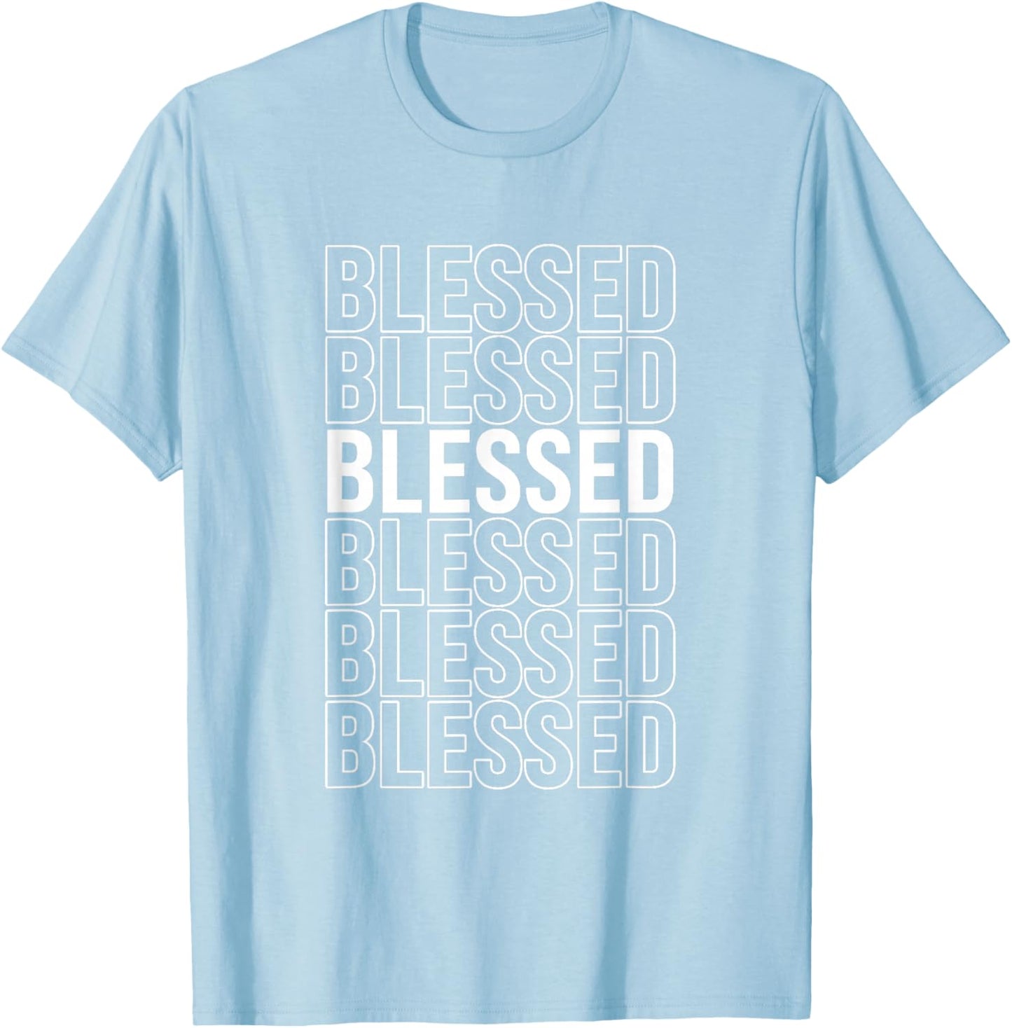 University Varsity-Gold Blessed all Yellow T-Shirt - T-Shirt | Light Blue