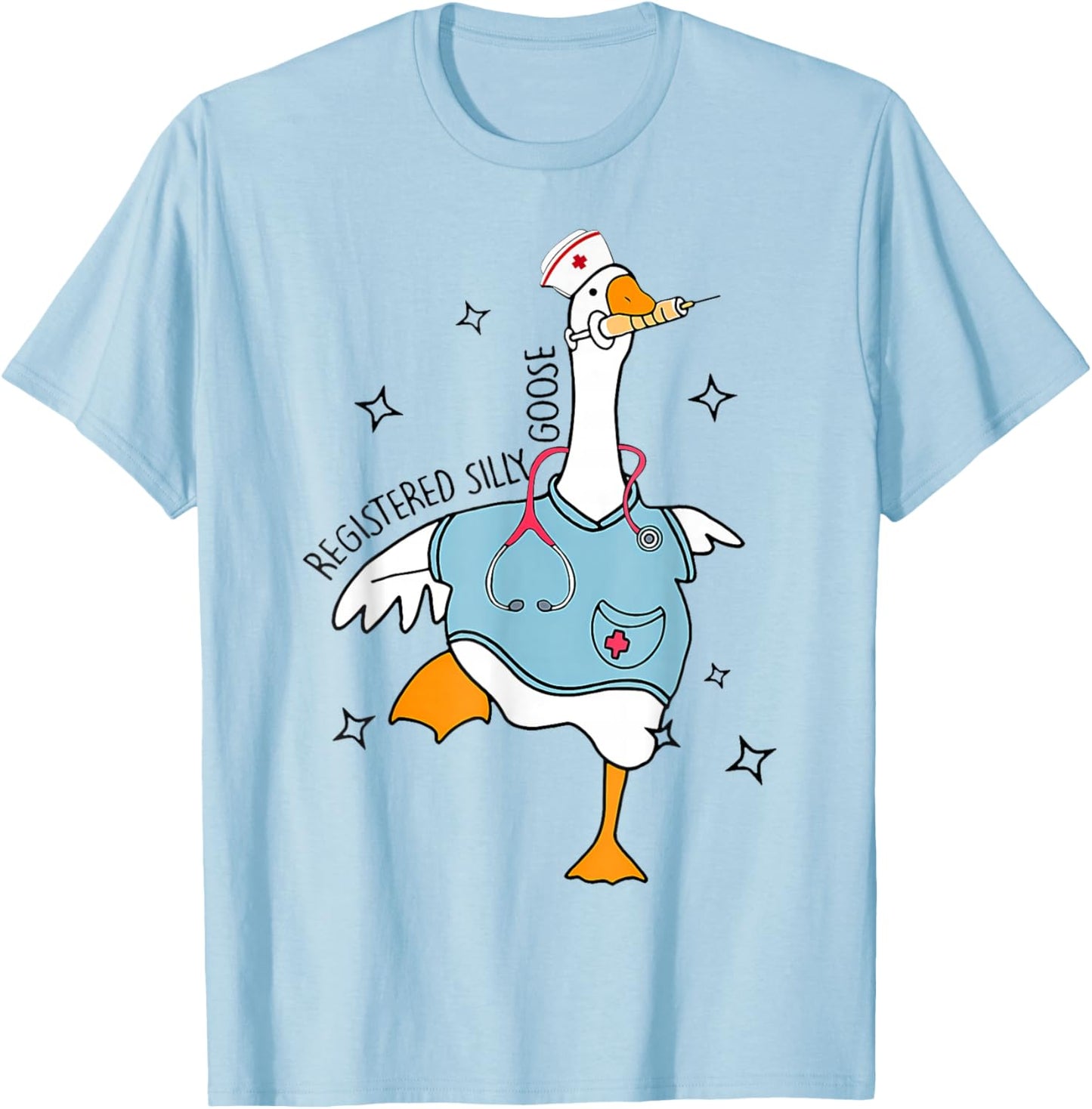 Nurse Registered Silly Goose Nursing School Nursing Rn T-Shirt - T-Shirt | Light Blue
