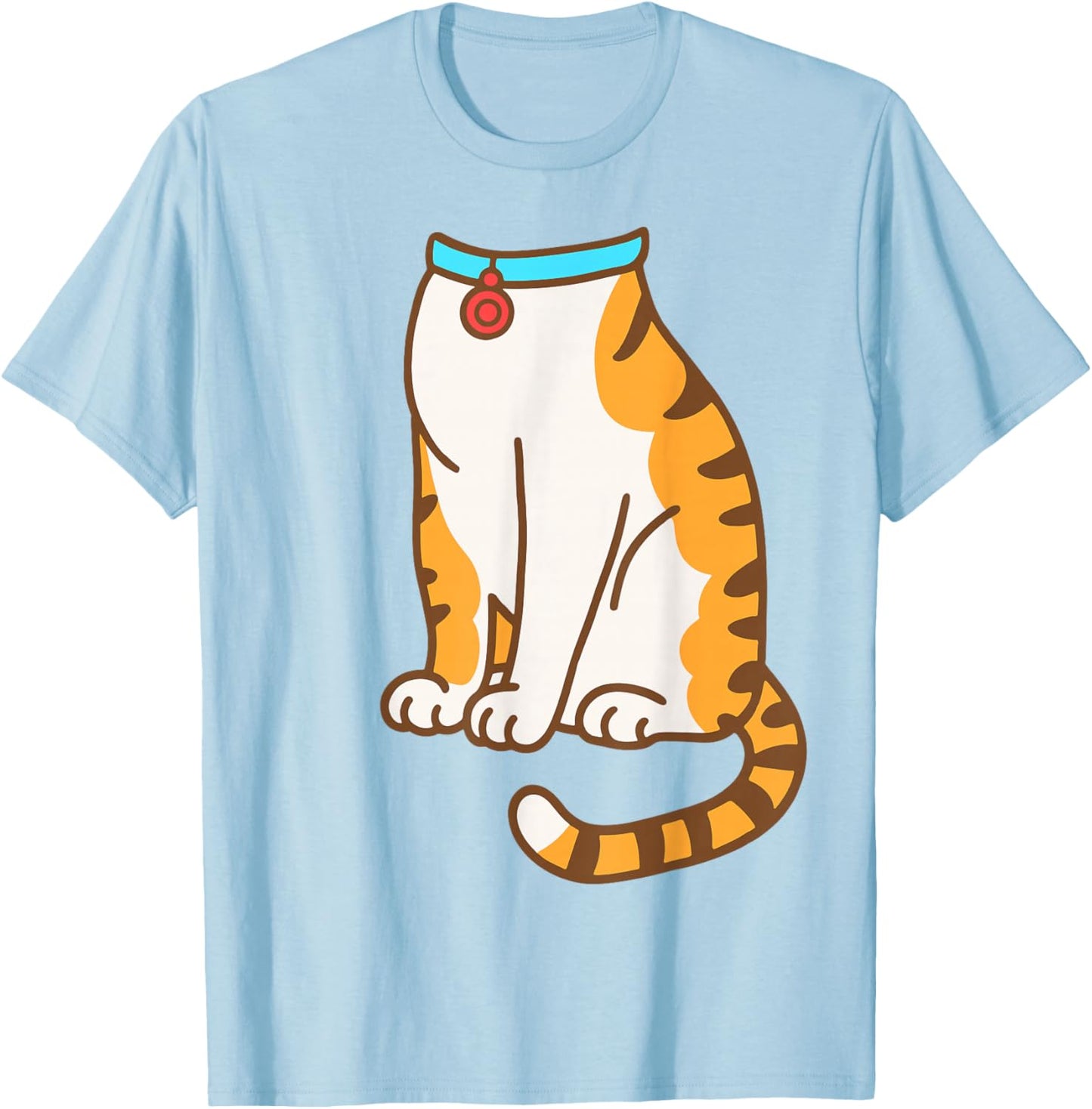 Orange Cat Shirt Adult Kids Men Women Tabby Cat Costume T-Shirt - T-Shirt | Light Blue
