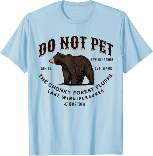 Lake Winnipesaukee New Hampshire Black Bear Funny Souvenir T-Shirt - T-Shirt | Light Blue