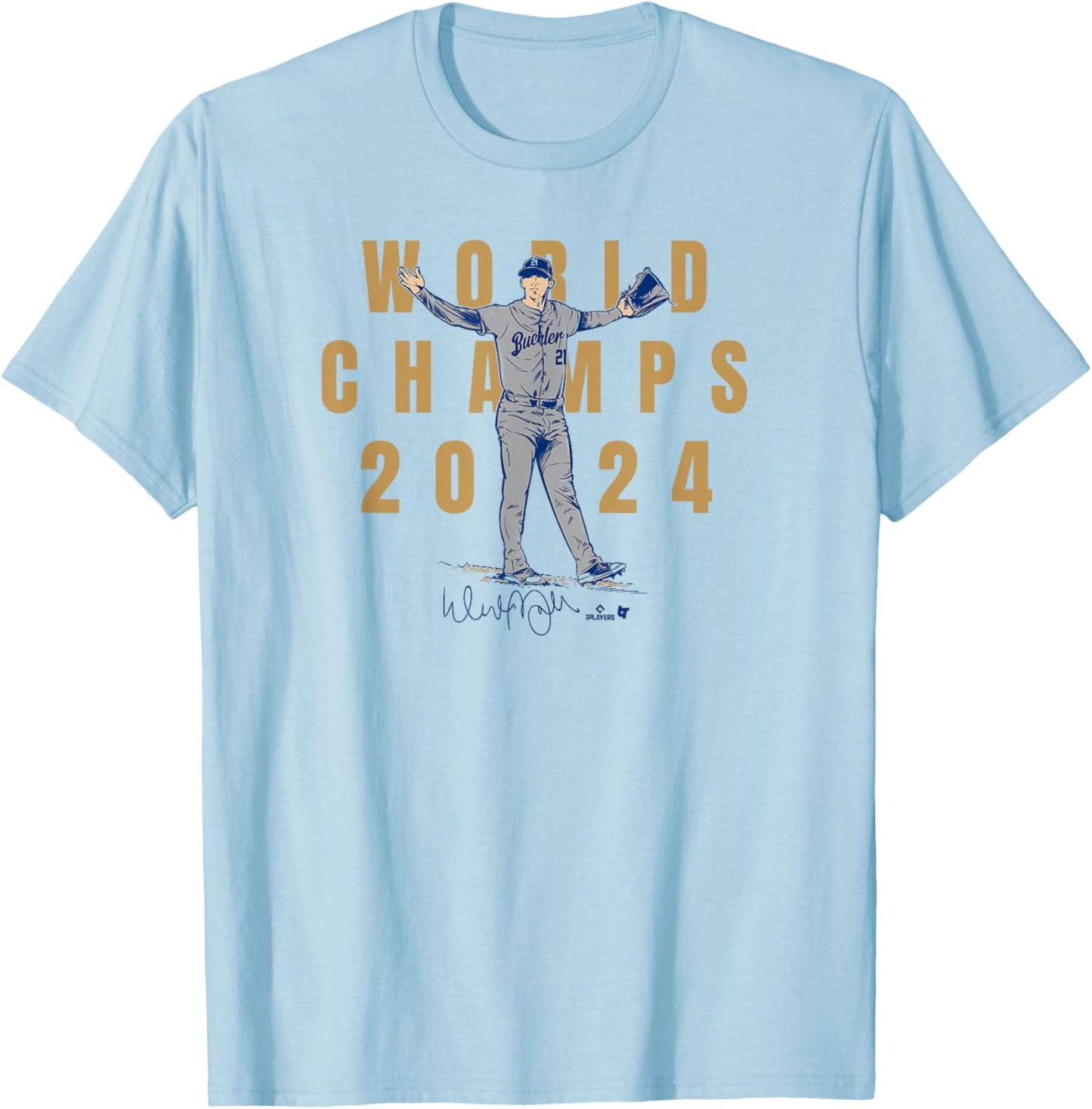 Walker Buehler - The Final Out - Los Angeles Baseball Champs T-Shirt - T-Shirt | Light Blue