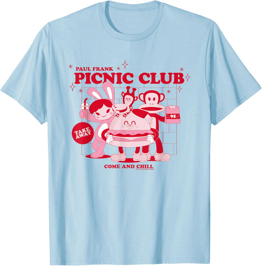 Paul Frank Diner Picnic Club Takeaway Julius Monkey & Co T-Shirt - T-Shirt | Light Blue