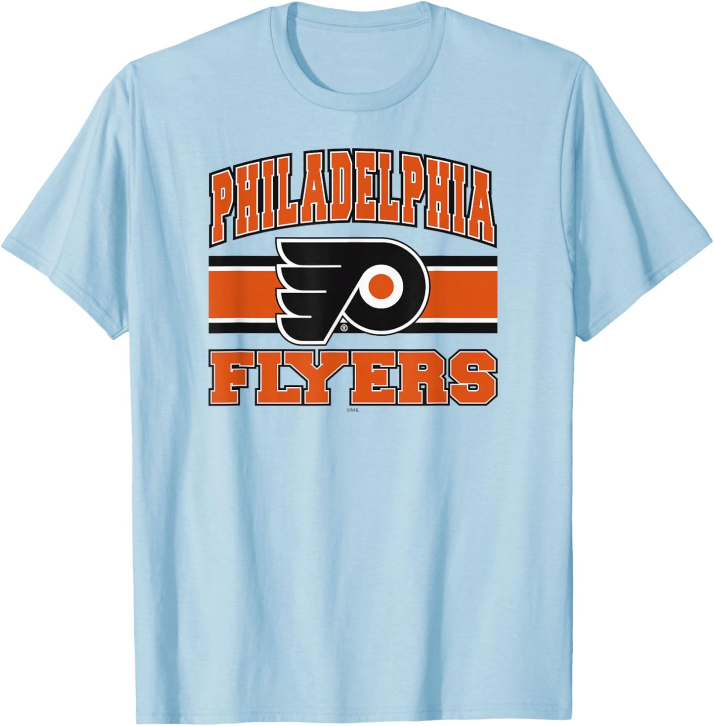Philadelphia Flyers Stripe Gray Officially Licensed T-Shirt - T-Shirt | Light Blue