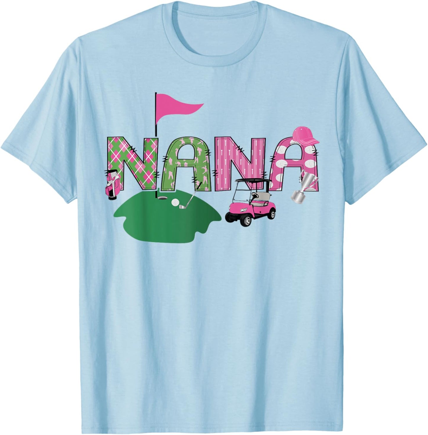 Golf Nana Hole In One Golf 1St Birthday Party T-Shirt - T-Shirt | Light Blue