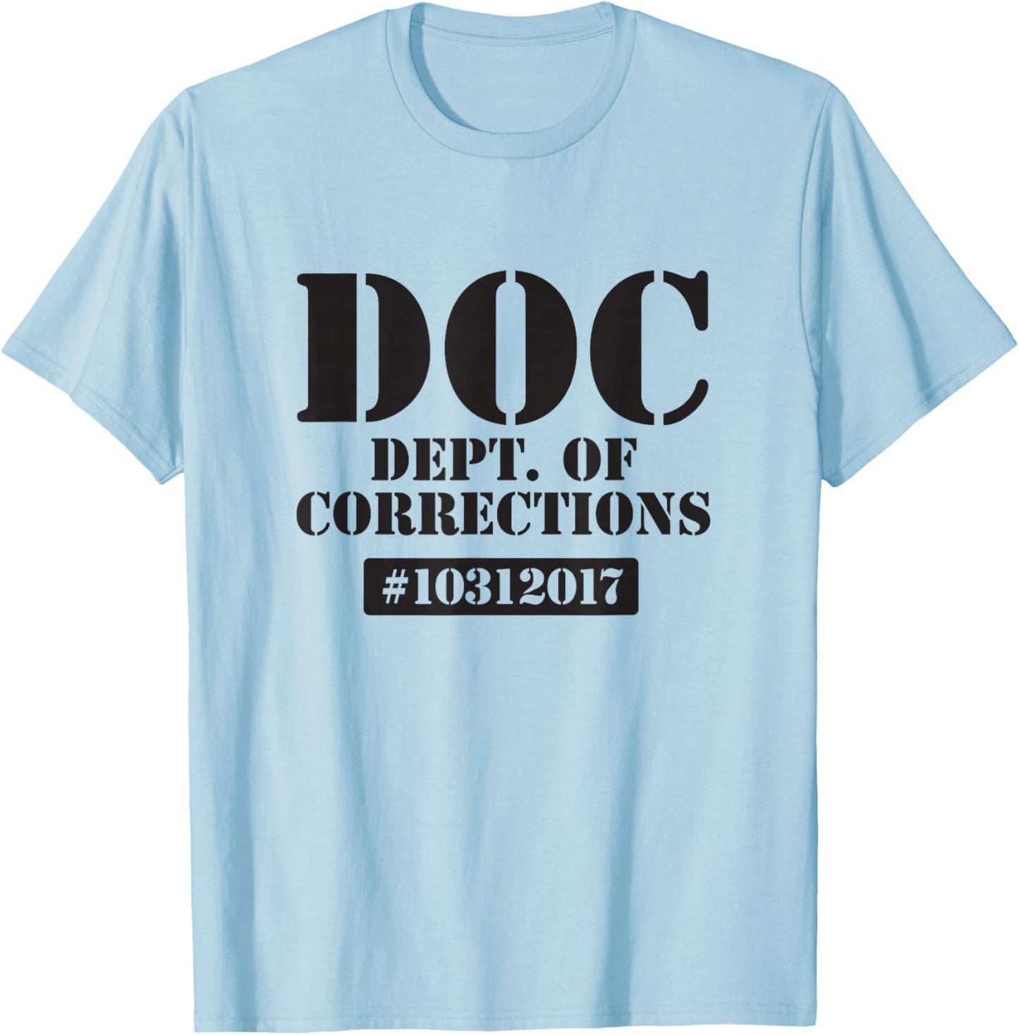Dept of Corrections Halloween Jail Inmate Prisoner Costume T-Shirt - T-Shirt | Light Blue