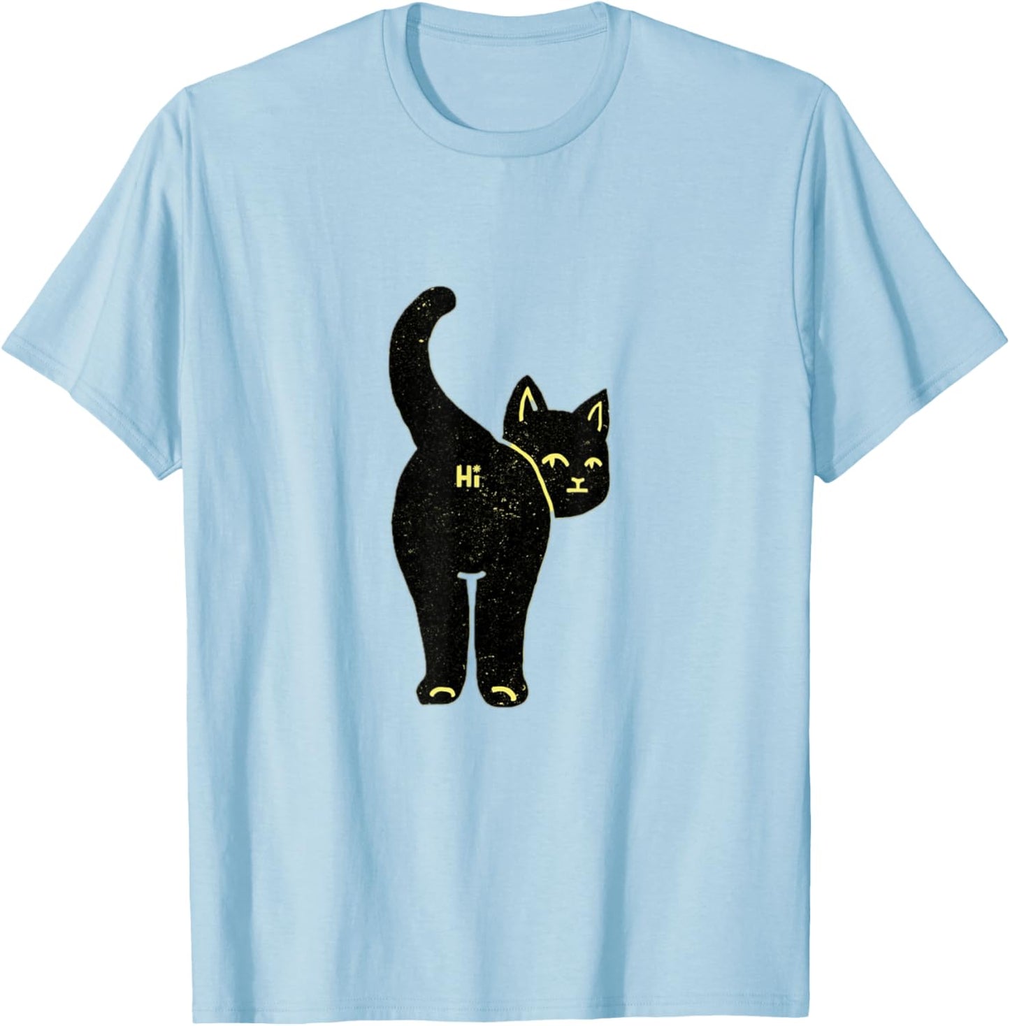 Hello Cat Butt Hi T-Shirt - T-Shirt | Light Blue