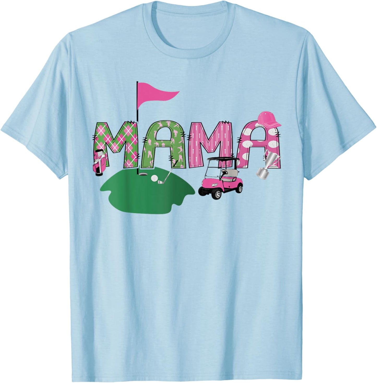 Golf Mama Hole In One Golf 1St Birthday Party T-Shirt - T-Shirt | Light Blue