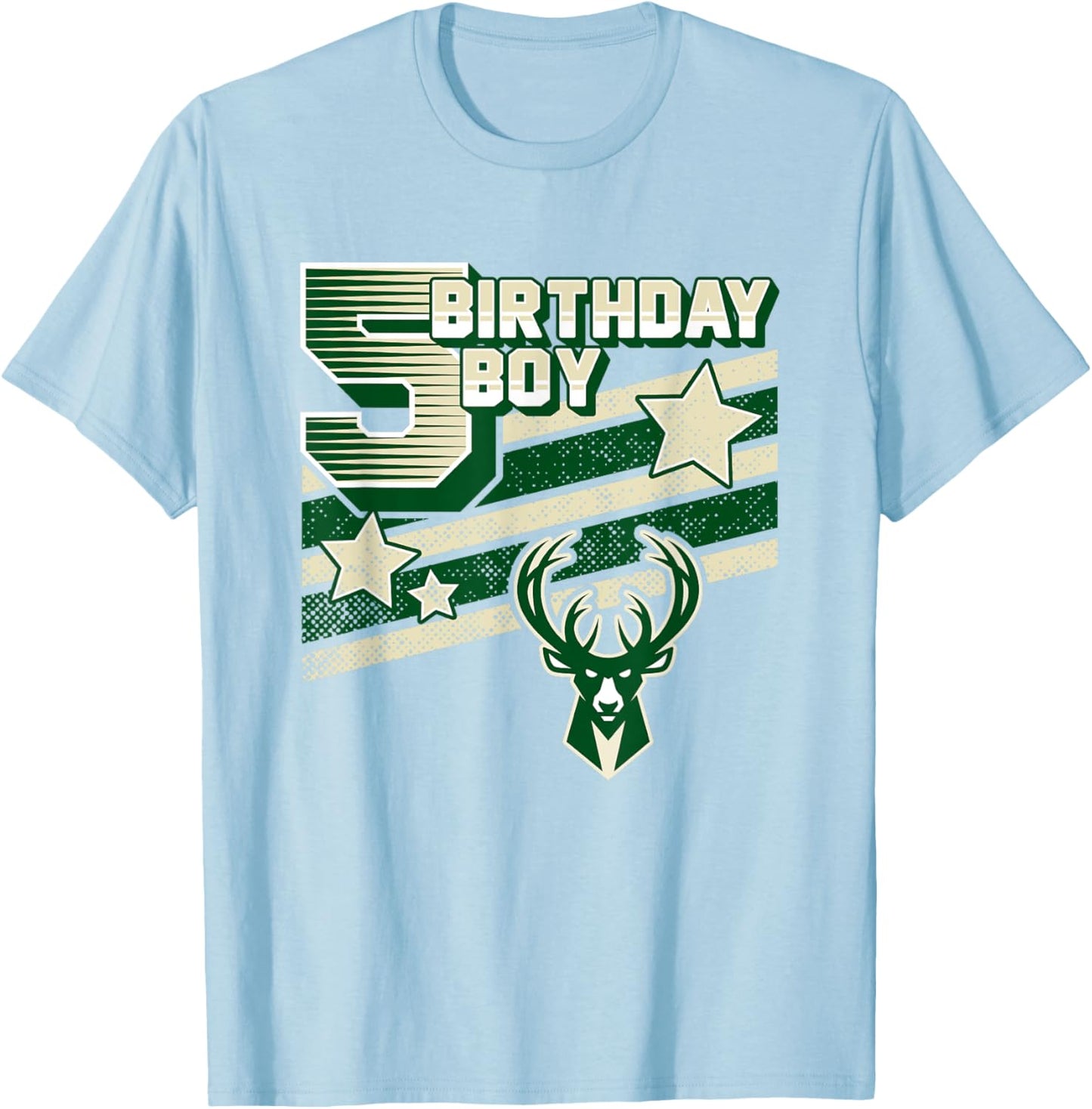 NBA Milwaukee Bucks 5th Birthday Boy T-Shirt - T-Shirt | Light Blue