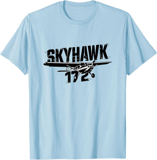 C172 Skyhawk C-172 Airplane Classic Vintage Aviation Pilot T-Shirt - T-Shirt | Light Blue