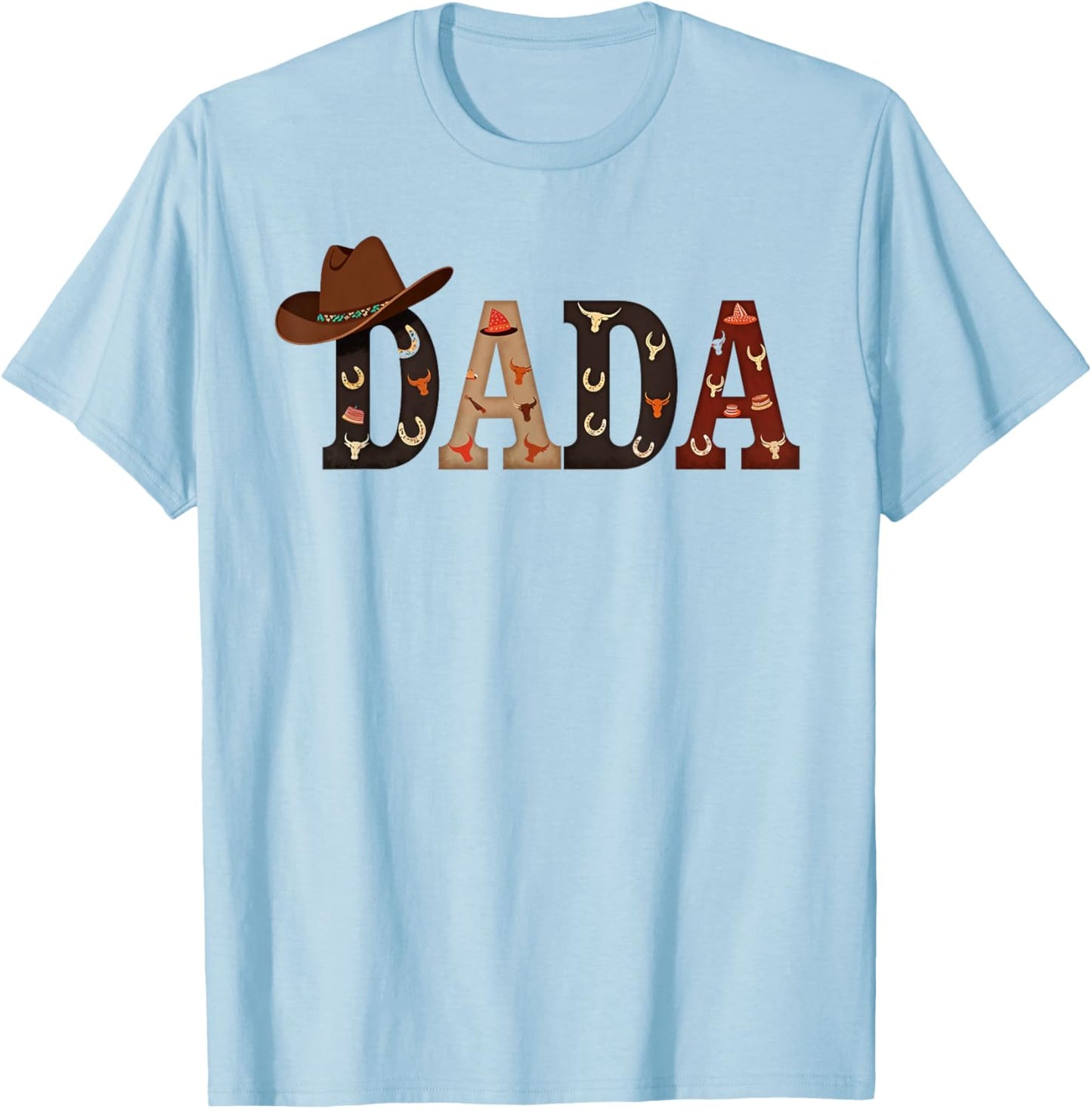 Dad And Mom Birthday Boy Dada Western Rodeo Family Matching T-Shirt - T-Shirt | Light Blue