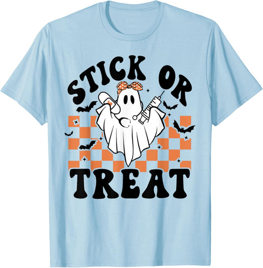 Stick Or Treat T-Shirt - T-Shirt | Light Blue