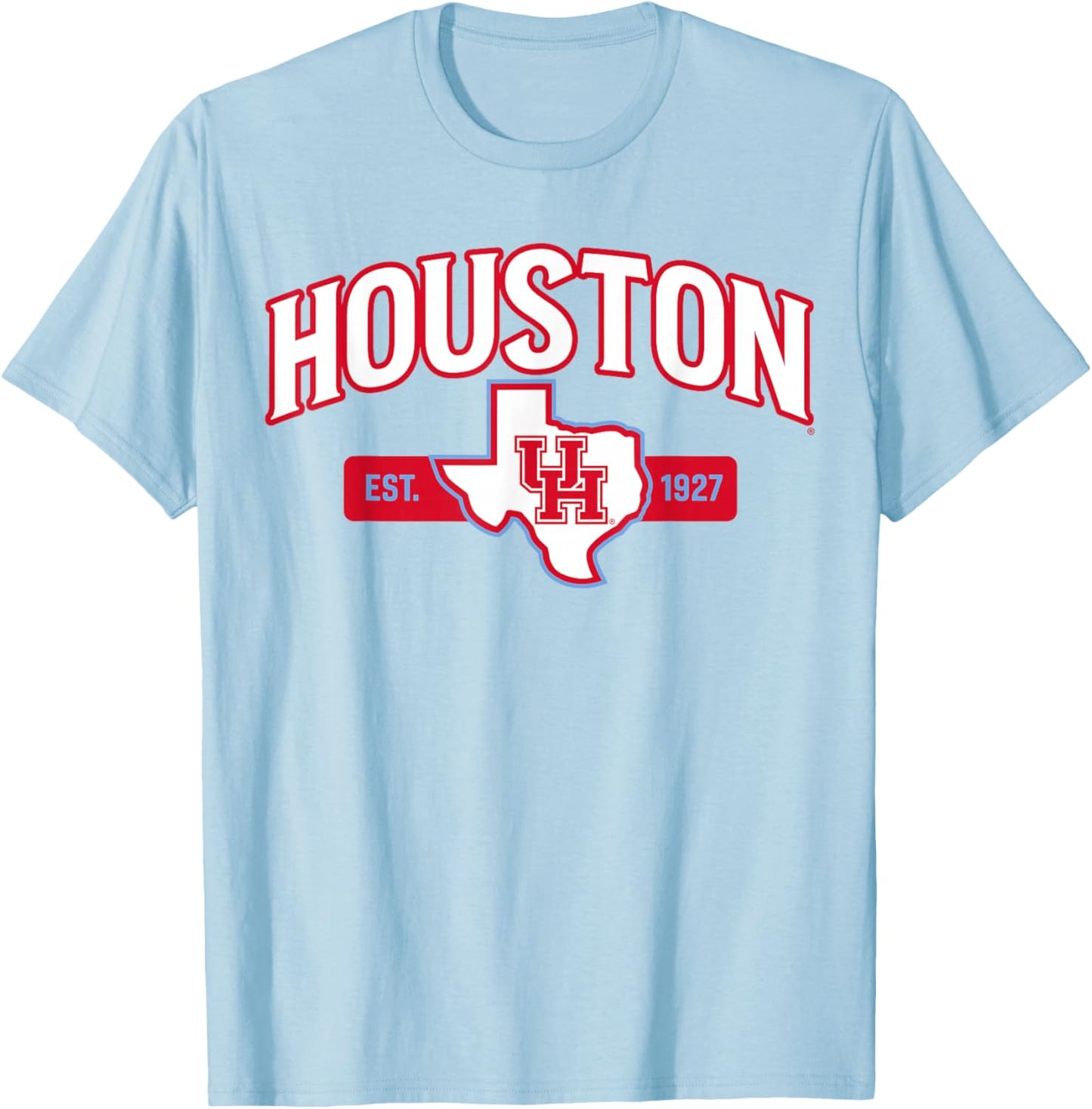 University of Houston | Houston Blue Collection State Logo T-Shirt - T-Shirt | Light Blue
