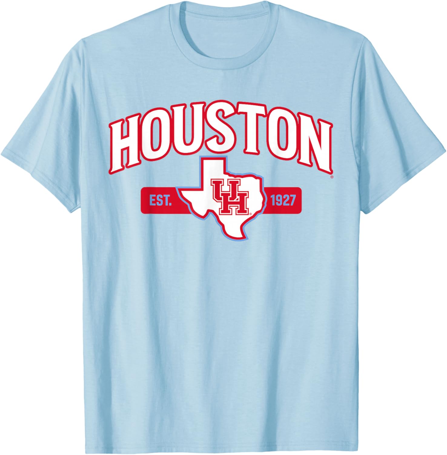 University of Houston | Houston Blue Collection State Logo T-Shirt - T-Shirt | Light Blue
