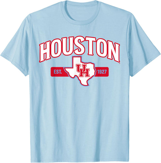 University of Houston | Houston Blue Collection State Logo T-Shirt - T-Shirt | Light Blue