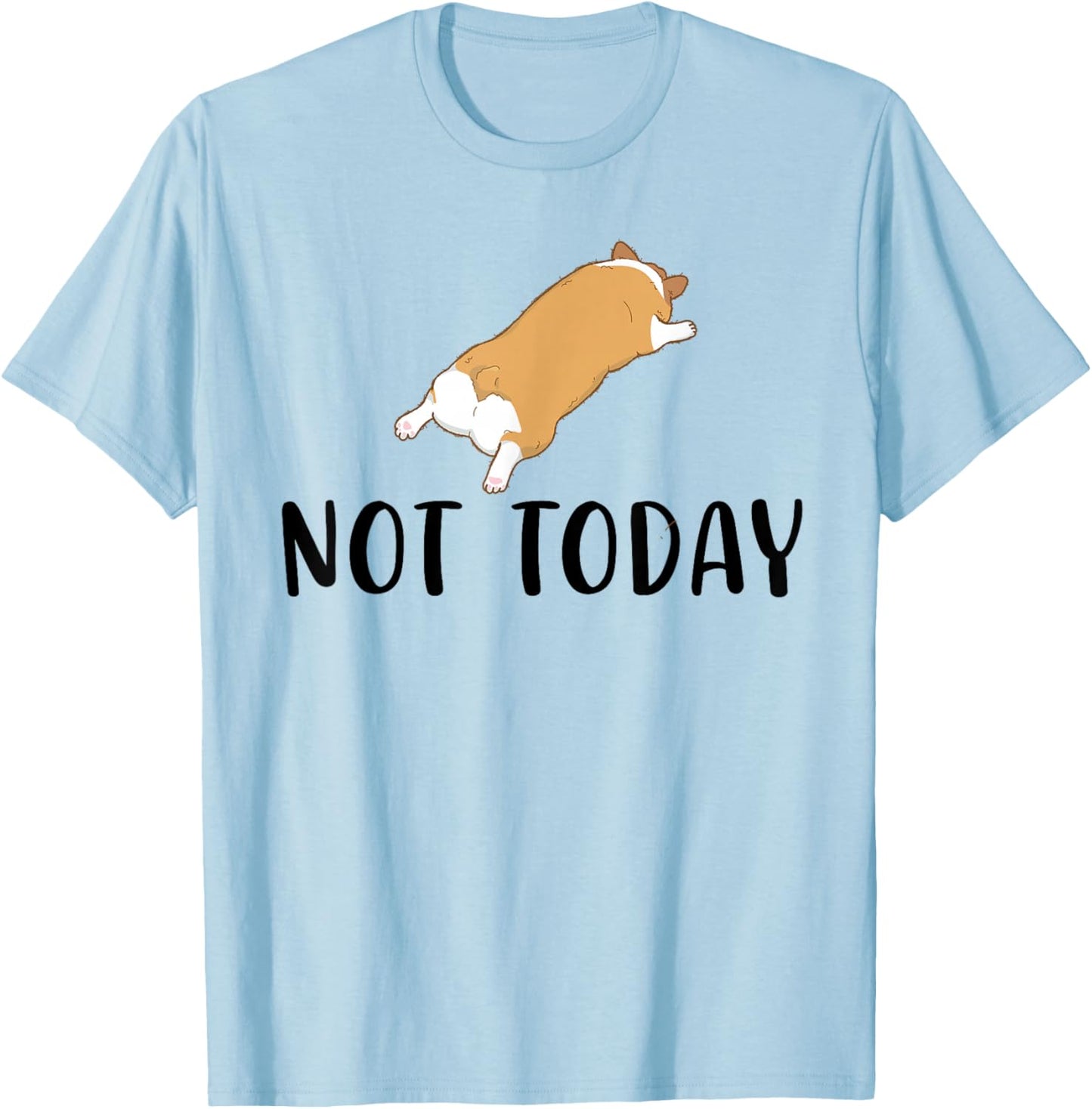 Corgi Funny Not Today Corgi Dog Lover T-Shirt - T-Shirt | Light Blue