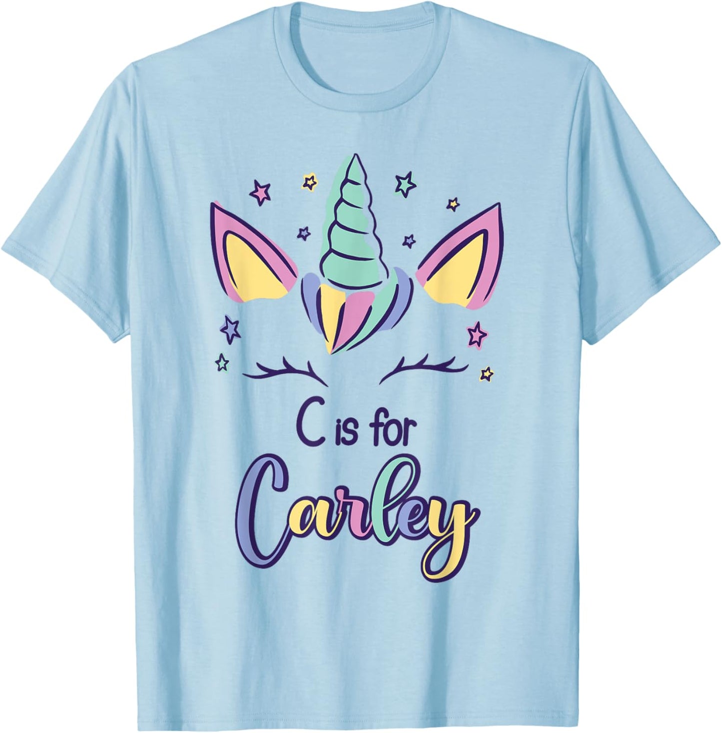 First Name Carley Personalized C Is For Carley T-Shirt - T-Shirt | Light Blue