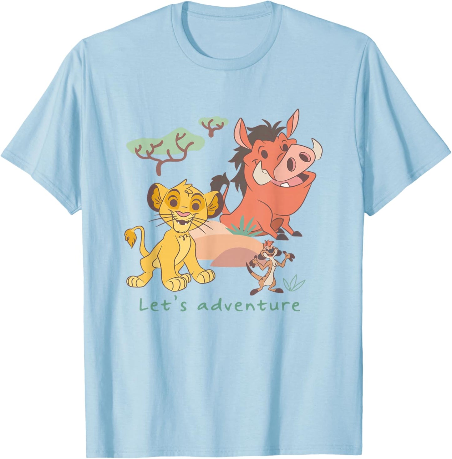 Disney The Lion King Let's Adventure Best Trio Chest Logo T-Shirt - T-Shirt | Light Blue