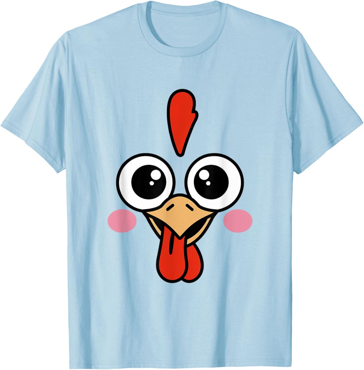 Funny Halloween Chicken Face Costume T-Shirt - T-Shirt | Light Blue