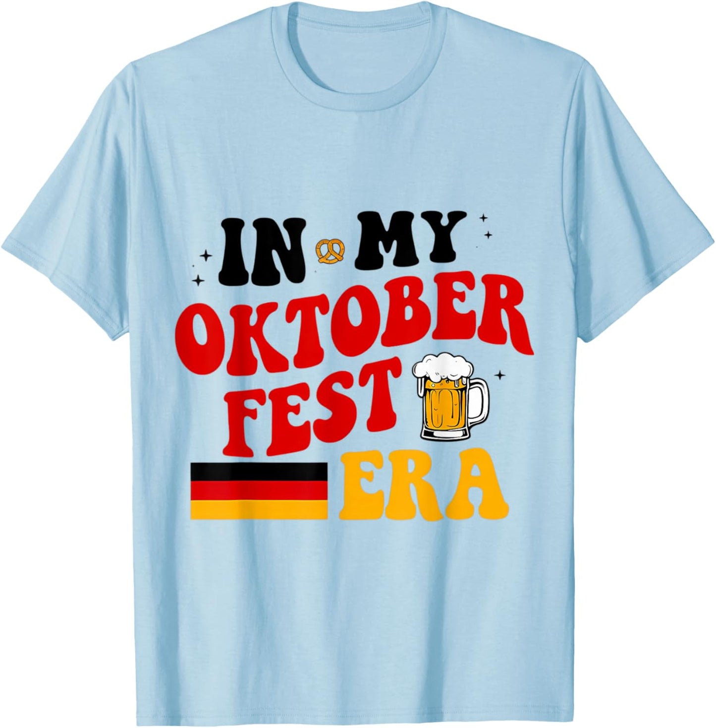 In My Oktoberfest Era Funny Retro Hippy Vintage Groovy Beer T-Shirt - T-Shirt | Light Blue