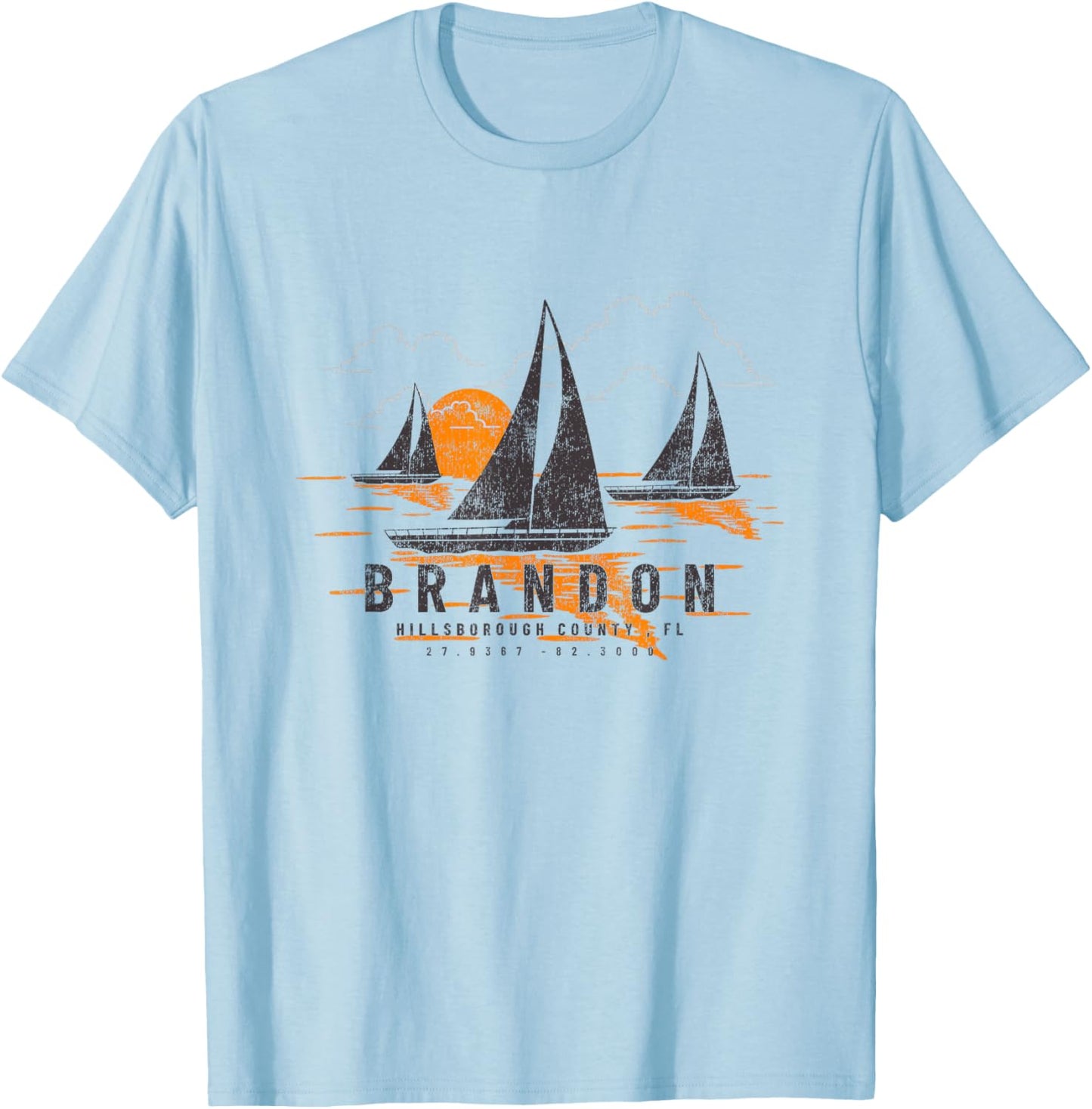 Brandon Florida Travel Sailing Souvenir Brandon T-Shirt - T-Shirt | Light Blue