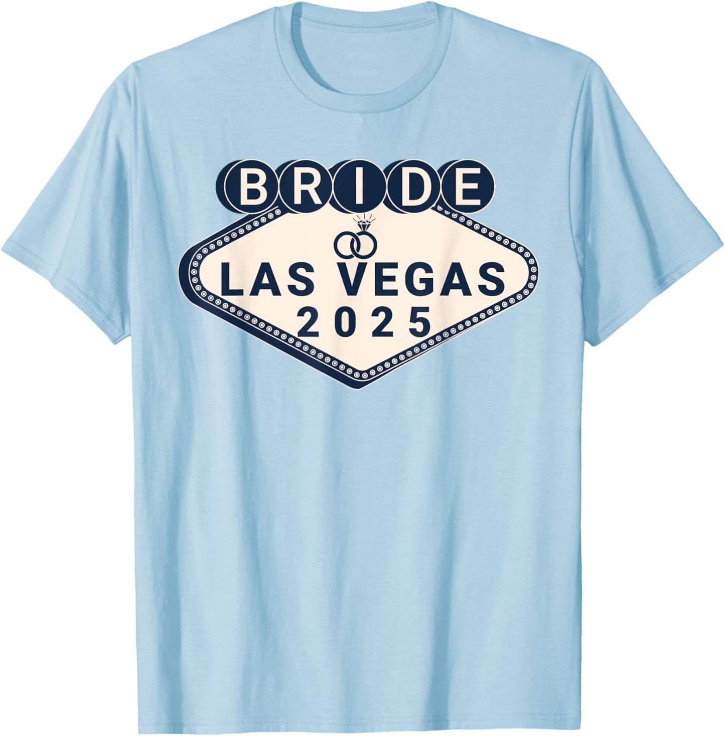 Bride Las Vegas 2025 Wife Honeymoon Trip Wedding T-Shirt - T-Shirt | Light Blue
