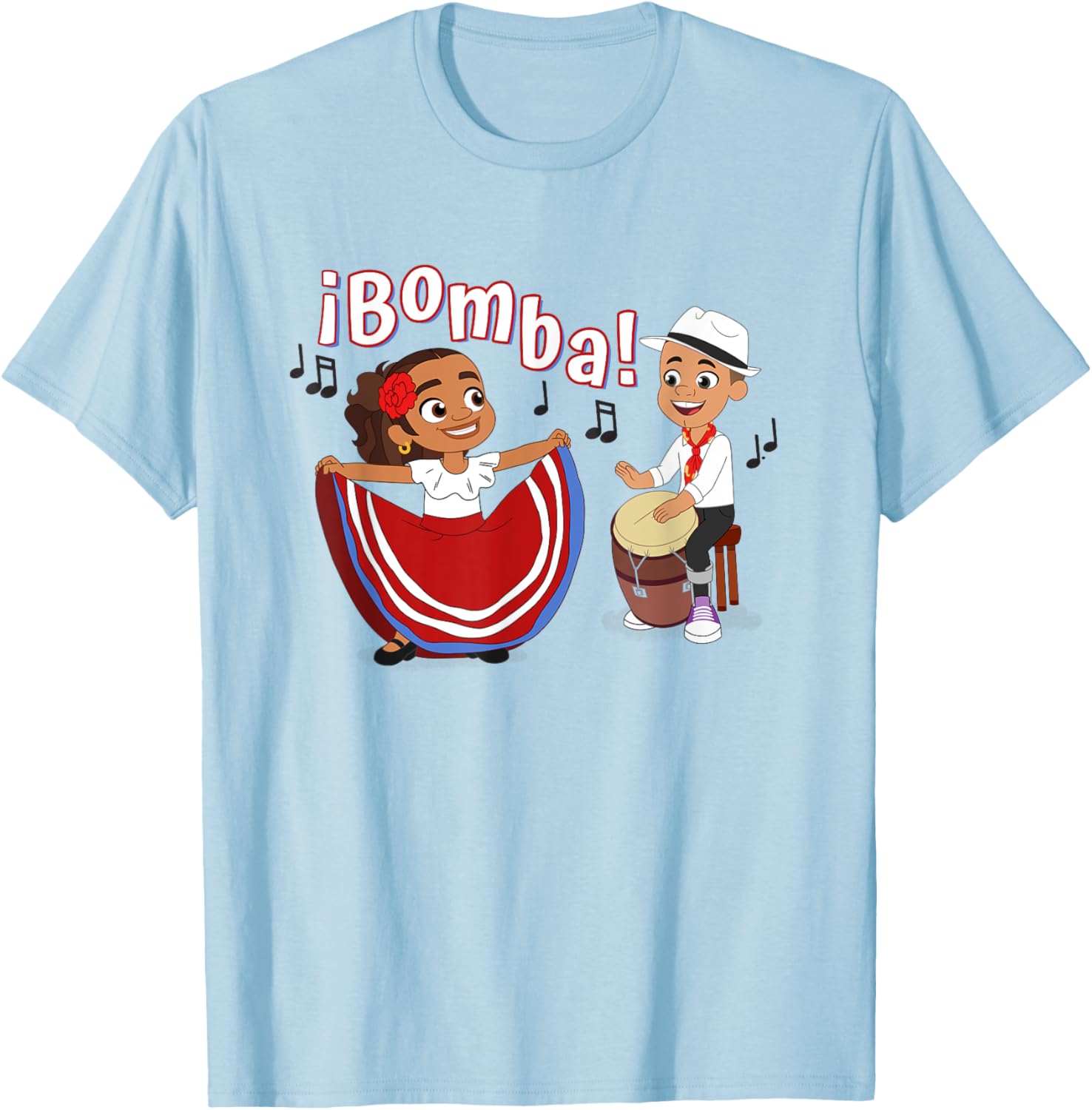 Alma and Eddie ¡Bomba! T-Shirt - T-Shirt | Light Blue